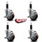 Service Caster 3.5'' Maroon Poly Swivel 1-1/8'' Expanding Stem Caster Set with Brake, 4PK SCC-EX20S3514-PPUB-MRN-TLB-118-4 - alternate 4